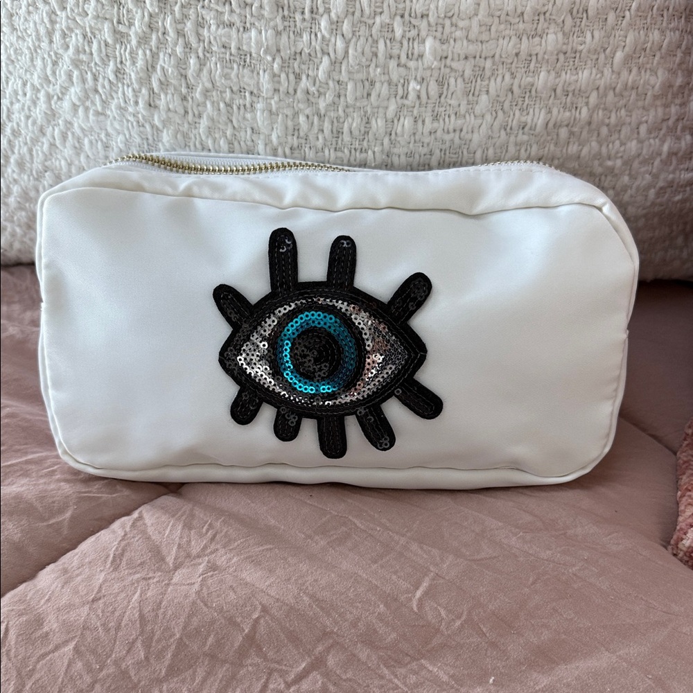 White Eye Embellished Women's Bag